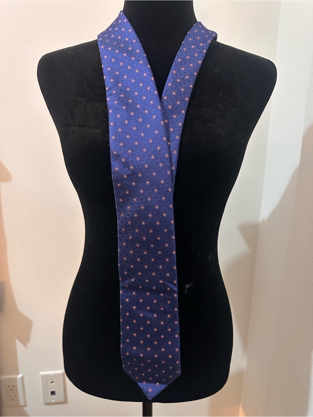 ETON- NWT-Navy Blue Men's Silk Tie with Pattern